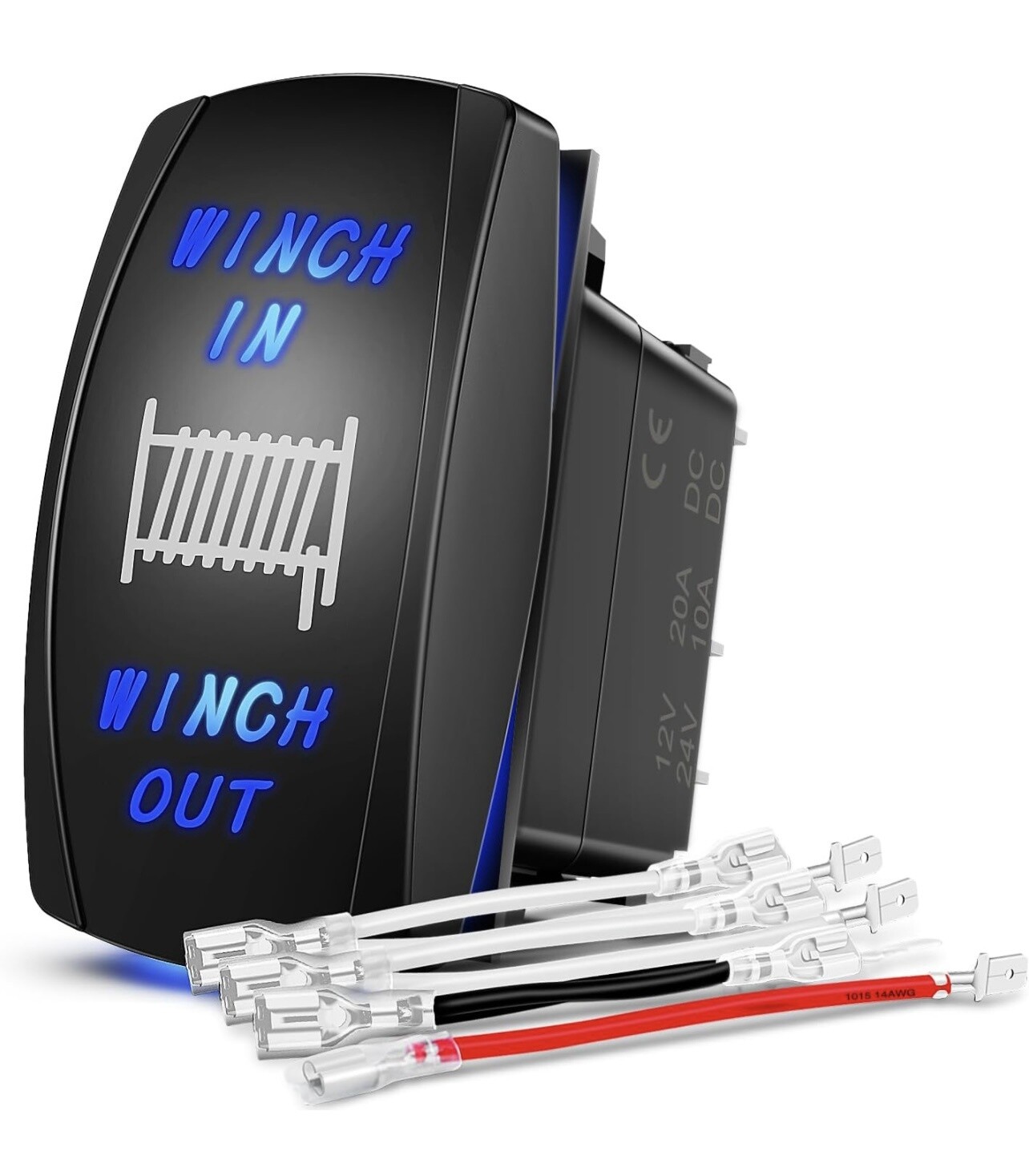 Winch in/out Rocker switch (blue)