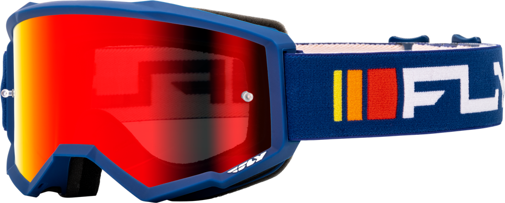 Fly Racing Zone Goggle - Navy/White with Red Mirror / Smoke Lense
