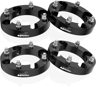 4×156 ATV Wheel Spacers with 3/8"-24 Studs (1 inch 25mm 4 Lug Black)