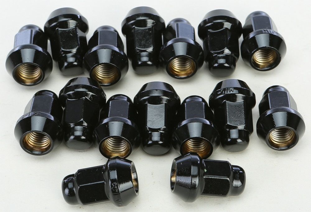 AWC 10MMx1.25 Tappered Lug Nuts (Black 60'  14mm head/ 16pk) ALUGB-14BX