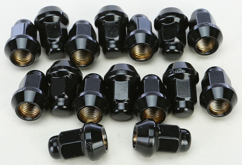 AWC 10MMx1.25 Tappered Lug Nuts (Black 60'  14mm head/ 16pk) ALUGB-14BX