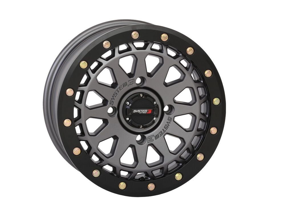 System 3 SB6 BL Wheel 15x7 5+2 (+38mm) 4/156 Matte Gunmetal Grey