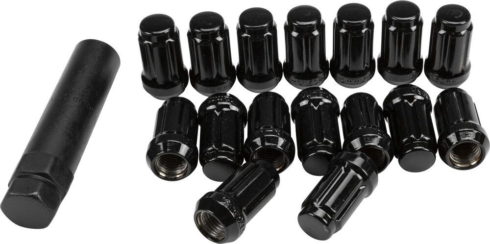 AWC 12mmx1.5 Lock Style Lug Nuts Black with Key (16pk)   RLUG-CS20B