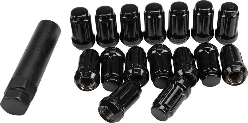 AWC 12mmx1.5 Lock Style Lug Nuts Black with Key (16pk)   RLUG-CS20B