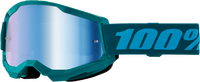 100-Percent Strata 2 Goggle - Stone (DARK TEAL) with blue mirror lens