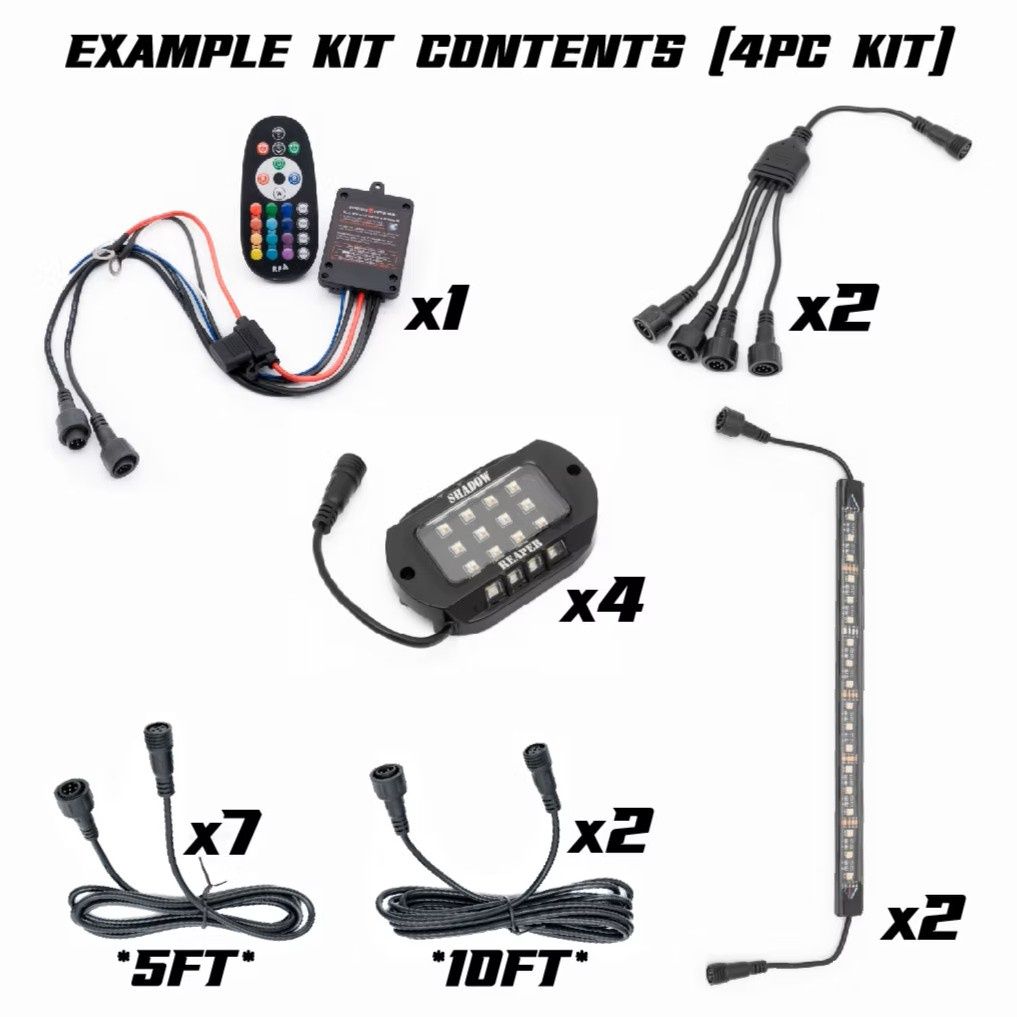 RGB+W Rock Light Kit - 40W (MAX) - 4 Lights