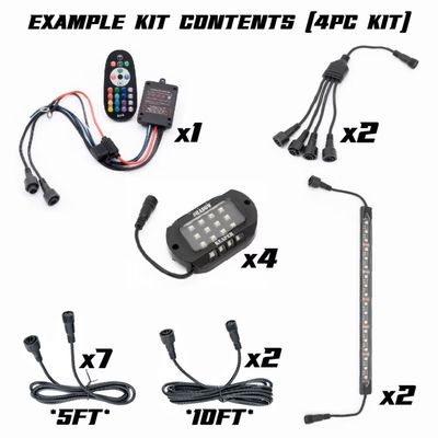 RGB+W Rock Light Kit - 40W (MAX) - 4 Lights