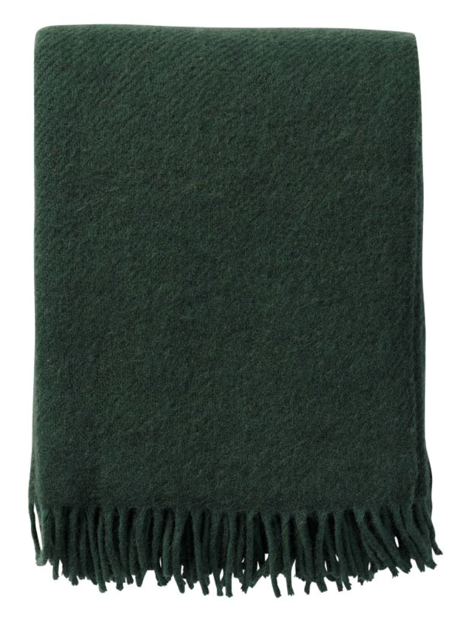 Gotland Bottle Green wool throw blanket