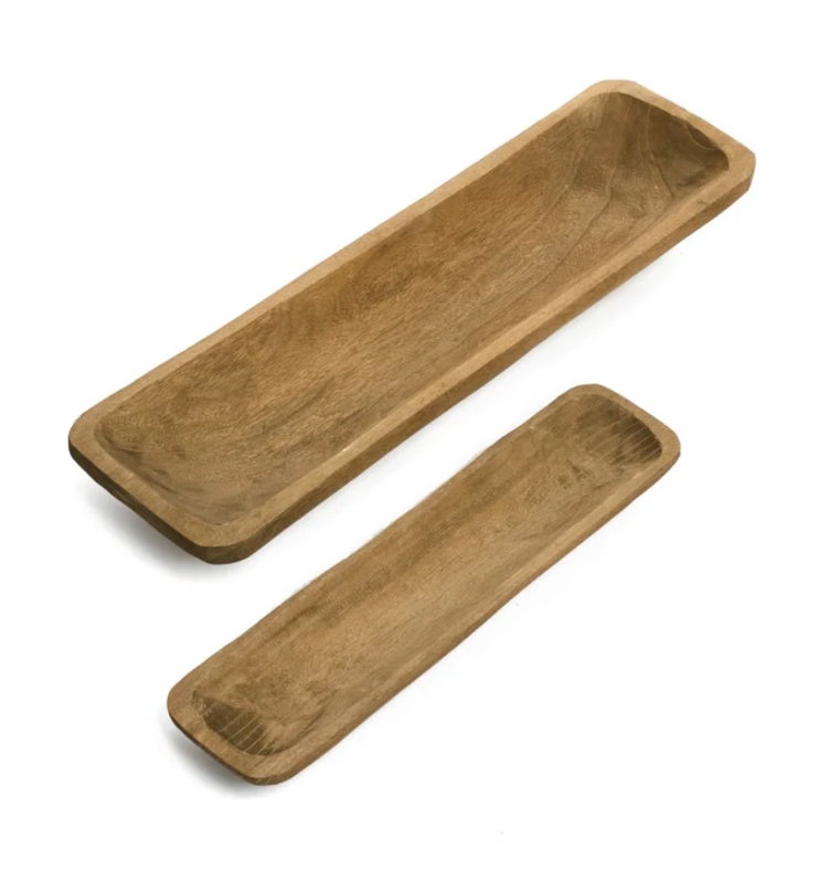 Pawlonia wood trays, set of 2