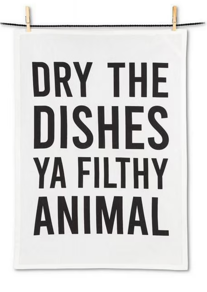 Filthy Animal tea towel
