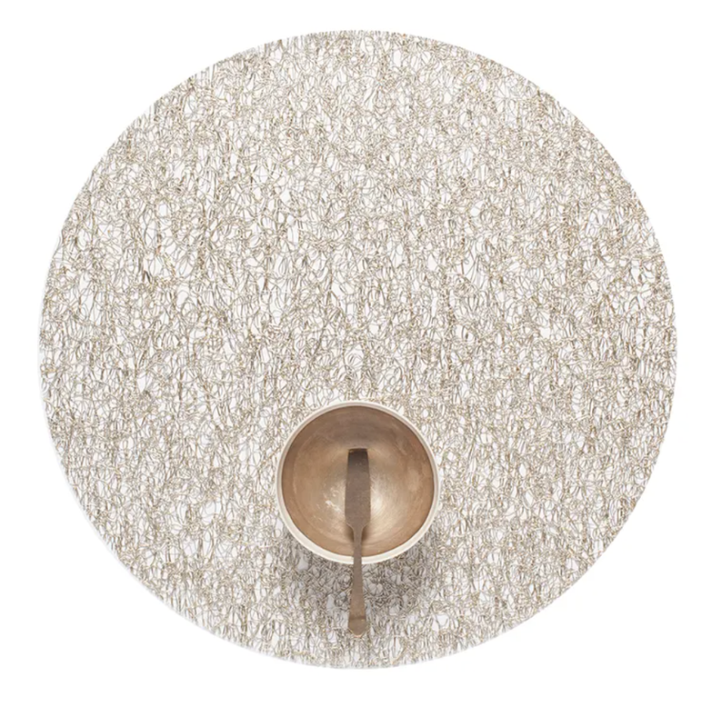 Metallic Lace round placemat, gold