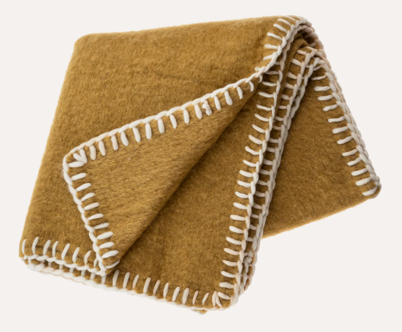Ochre Stitch throw blanket