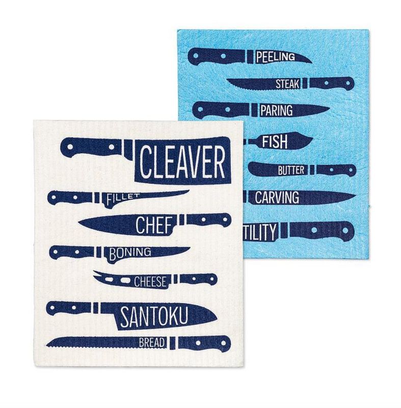 Swedish dishcloths- set of 2, knife motif