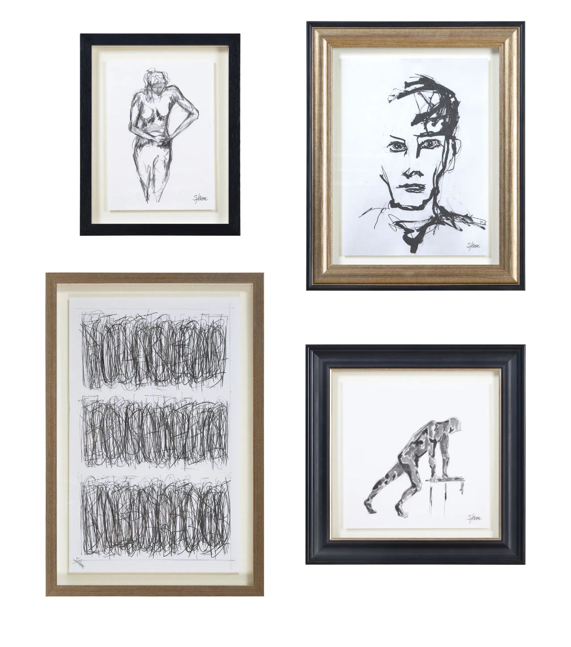 Studio Line Sketch art, set of 4