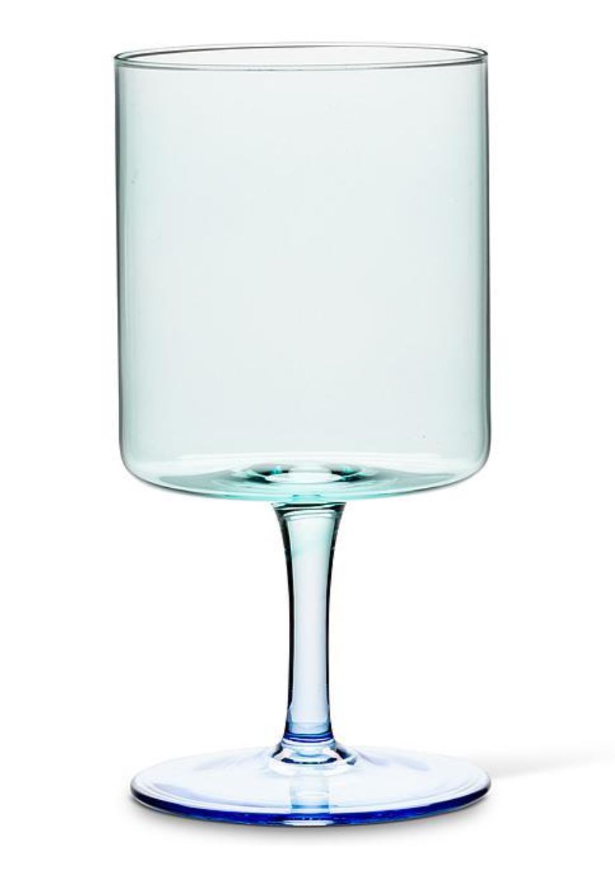 Sky blue short wine glass, set of 4