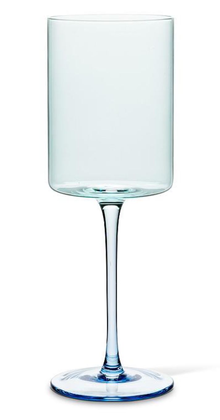 Sky blue slender wine glass, set of 4