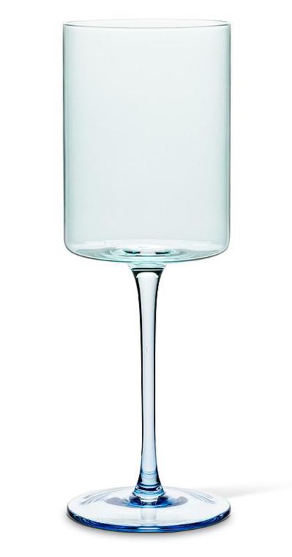Sky blue slender wine glass, set of 4