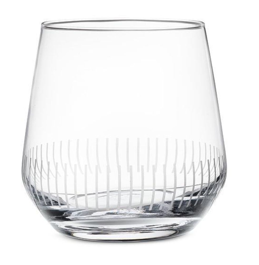 Etched stemless glass, set of 4