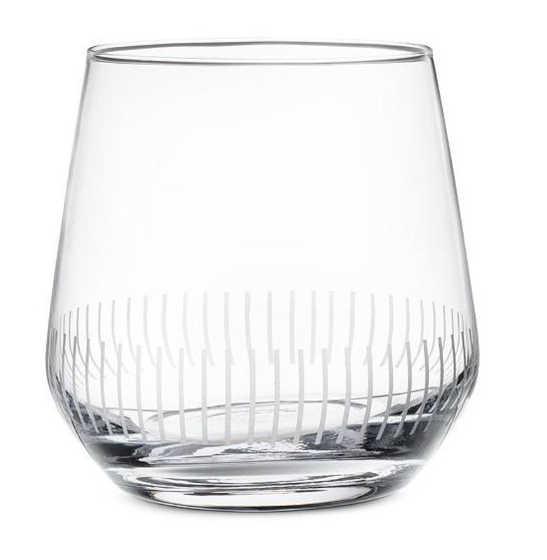 Etched stemless glass, set of 4