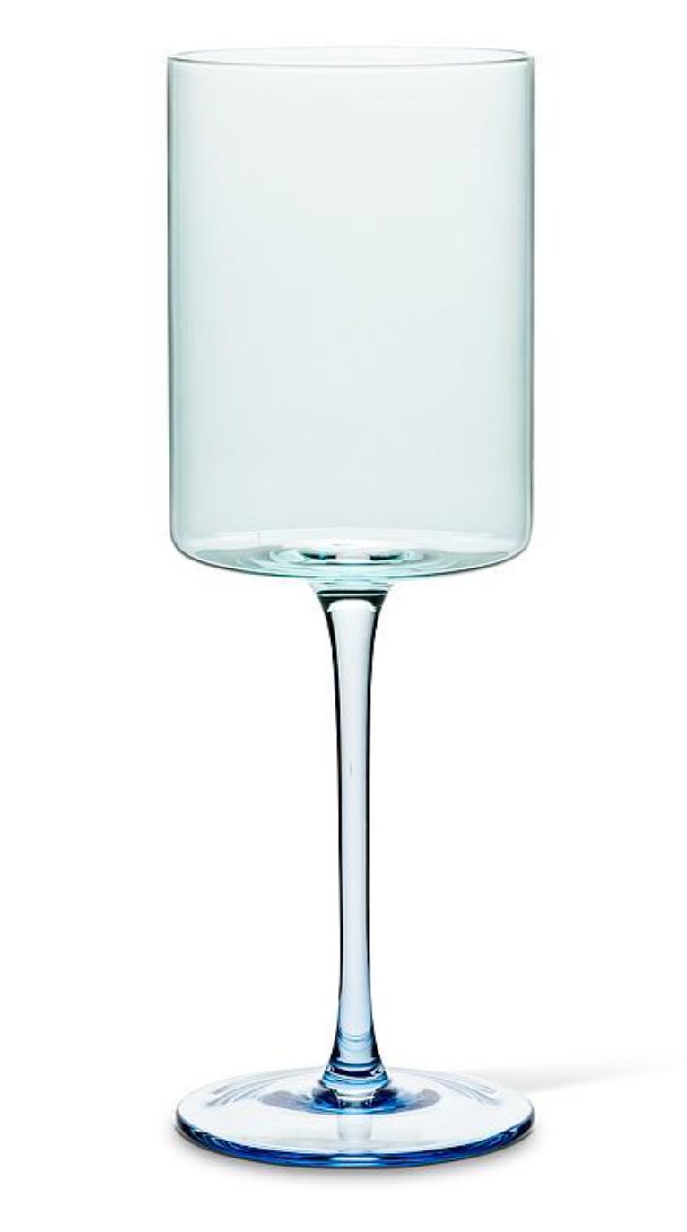 Sky blue slender wine glass, set of 4