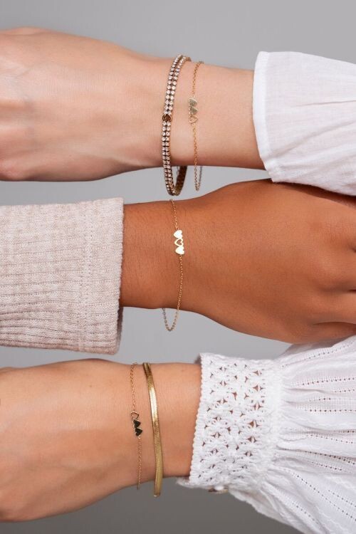 My Jewellery Bracelet set 3 hearts Zilver