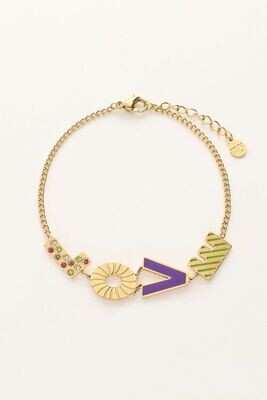 My Jewellery Bracelet letters love purple Goud
