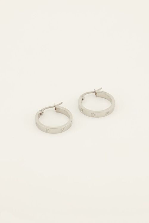 My Jewellery Earrings engraved hearts Zilver