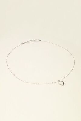 My Jewellery Necklace mini pearl &amp; heart Zilver