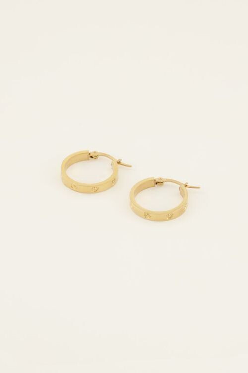 My Jewellery Earrings engraved hearts Goud