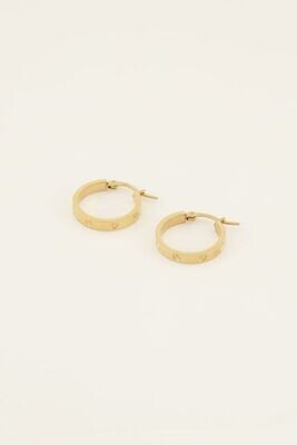 My Jewellery Earrings engraved hearts Goud