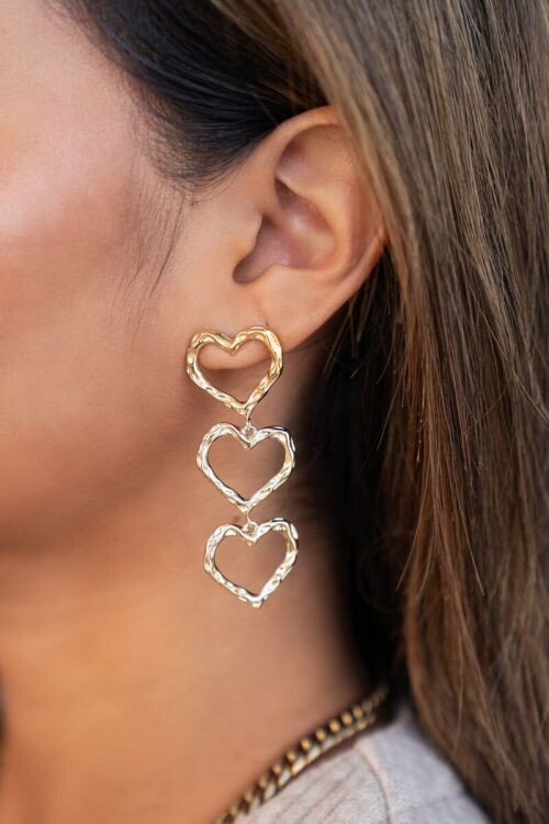 My Jewellery Earrings statement open heart Goud