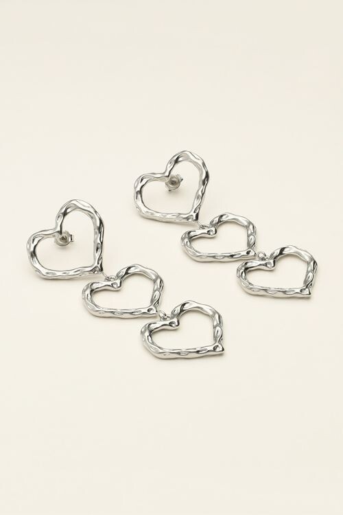 My Jewellery Earrings statement open heart Zilver