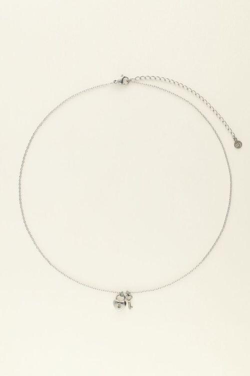 My Jewellery Ketting hartjes slot &amp; sleutel Zilver