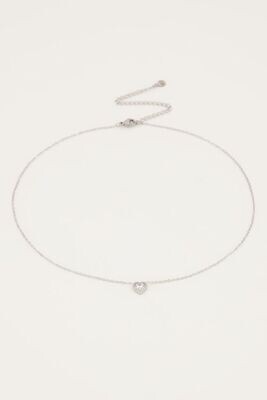My Jewellery ketting hartje strass Zilver