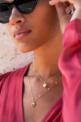 My Jewellery Necklace mini pearl &amp; heart Zilver