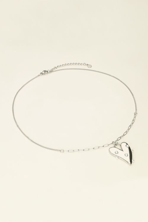 My Jewellery Necklace pearls &amp; heart Zilver