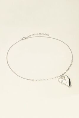 My Jewellery Necklace pearls &amp; heart Zilver