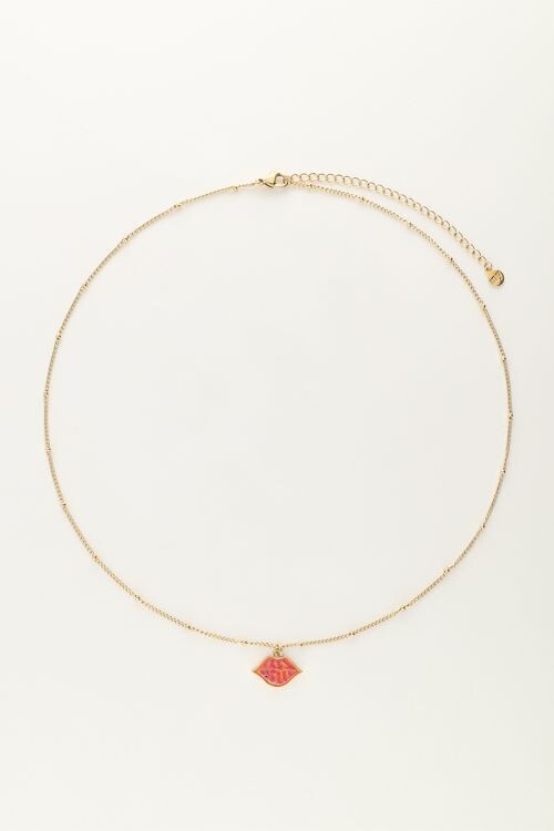 My Jewellery Necklace with red tres belle charm Goud