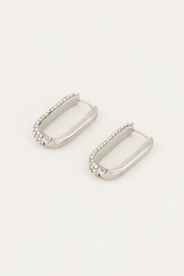 My Jewellery Rechthoekige oorhangers Zilver