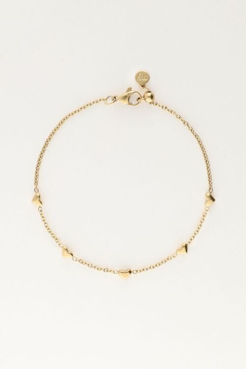 My Jewellery Bracelet tiny hearts Goud, Size: OS