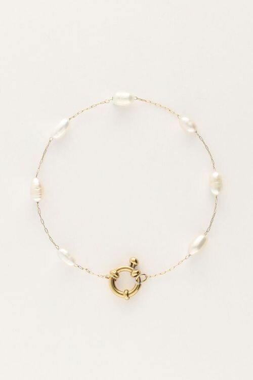My Jewellery Bracelet chain big pearls Goud