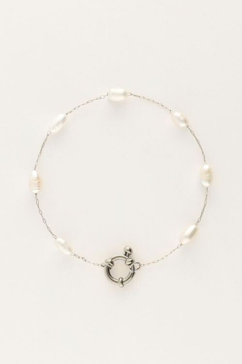 My Jewellery Bracelet chain big pearls Zilver