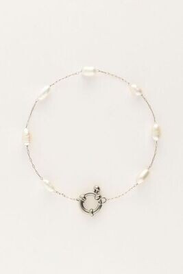 My Jewellery Bracelet chain big pearls Zilver