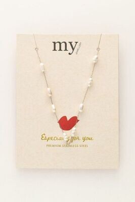My Jewellery Necklace chain big pearls Zilver
