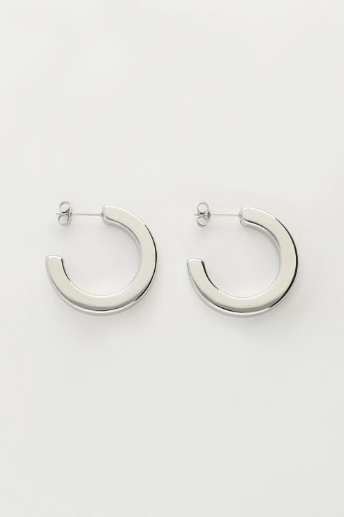 My Jewellery Earrings hoops thick Zilver, Size: OS