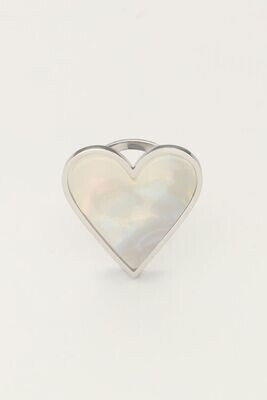My Jewellery Ring heart white Zilver