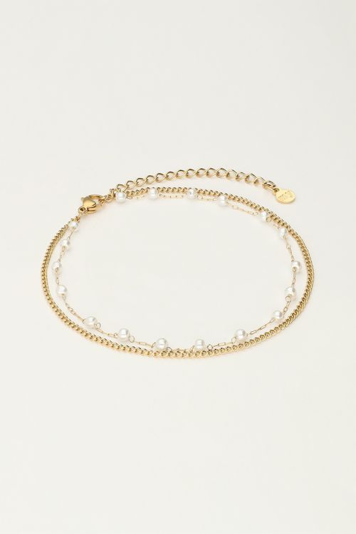 My Jewellery Anklet chain &amp; pearls Gold