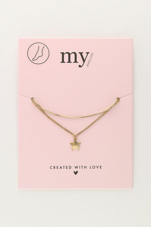 My Jewellery Anklet chain &amp; star Goud