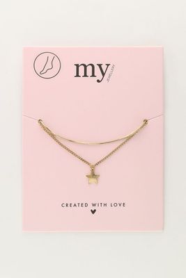 My Jewellery Anklet chain &amp; star Goud