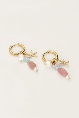 My Jewellery Earring hoops mini coloured beads &amp; Gold
